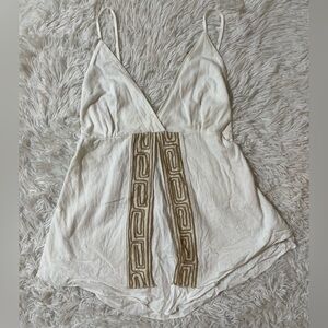 Tomato Girl Italian Summer Greek Goddess Angel Bridal Y2K Babydoll Top White S